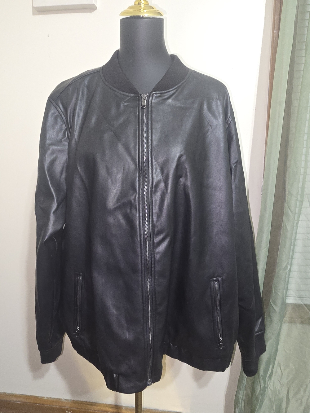 Kohl's Black Women's Leather Bomber Jacket